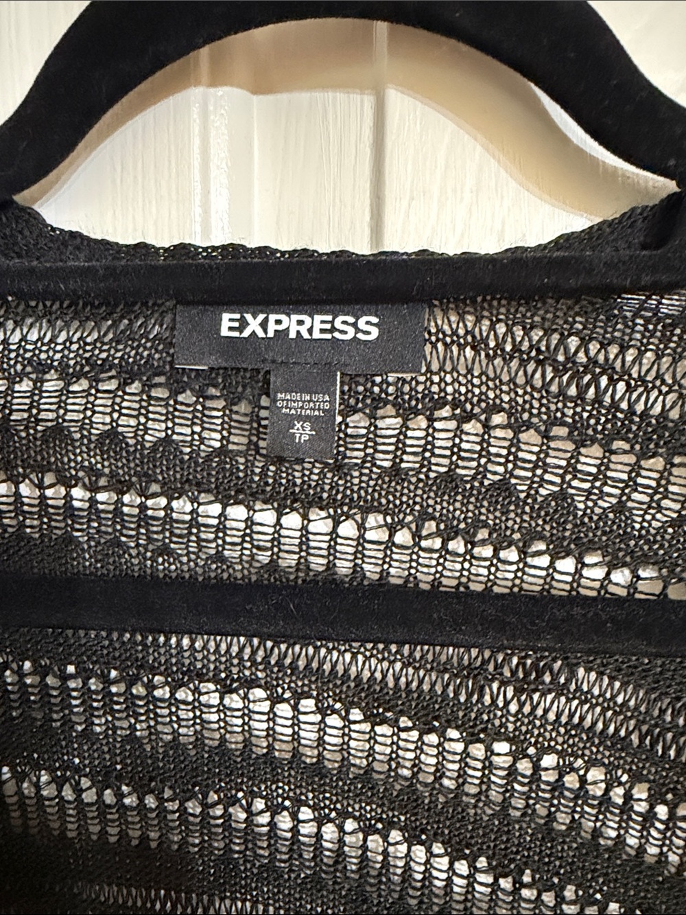 Express Open-Front black Knit Cardigan - Picture 4 of 6